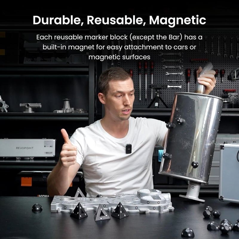 Revopoint 6 Pieces 3D Magnetic Dome Marker Kit for 3D Scanning, 3D Scanning Markers for 3D Scanners, 3D Tracking Dots for Preventing Tracking Loss and Enhance Accuracy, 3D Reference Point Marker - Image 5